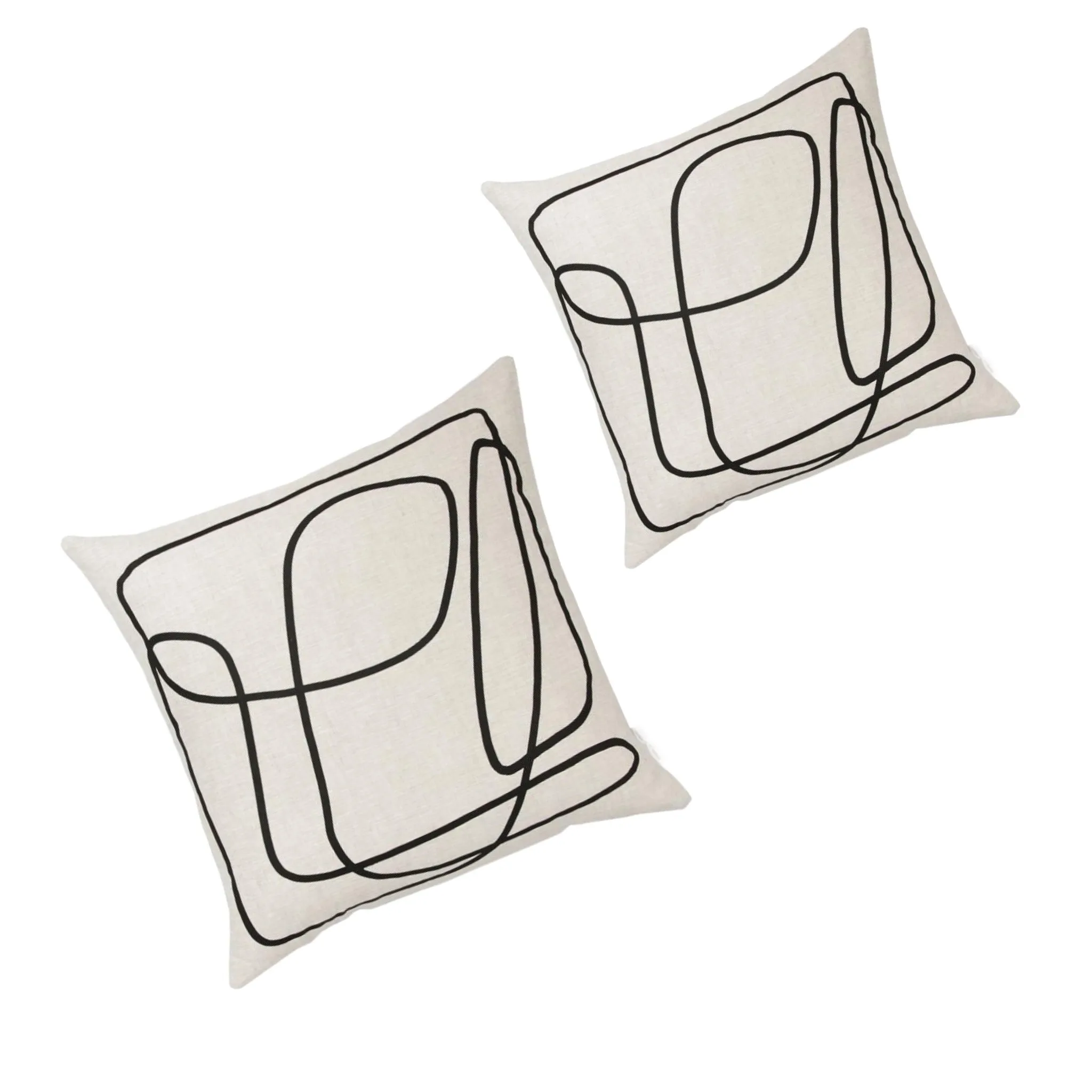 Set of 2 - Peridot 50cm Cushion - Black