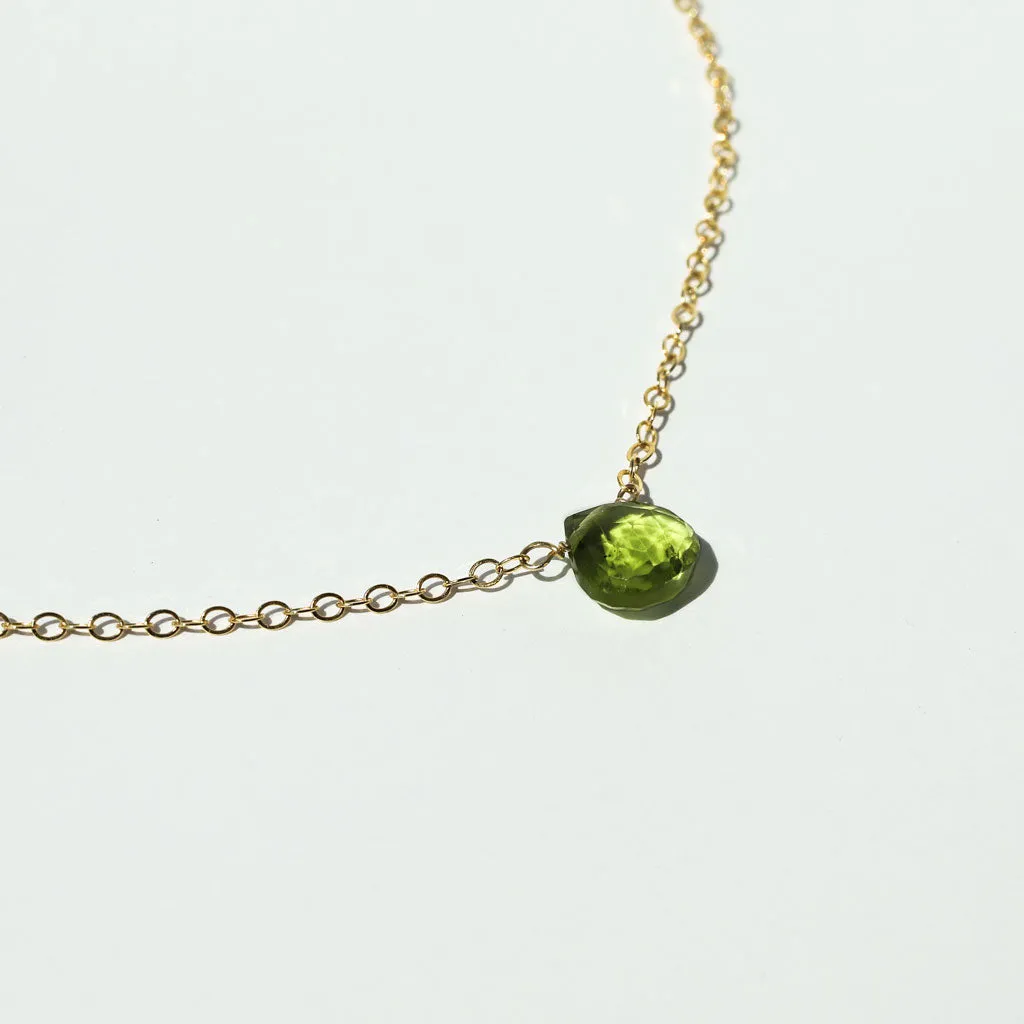 Short Gemstone Necklace - Peridot