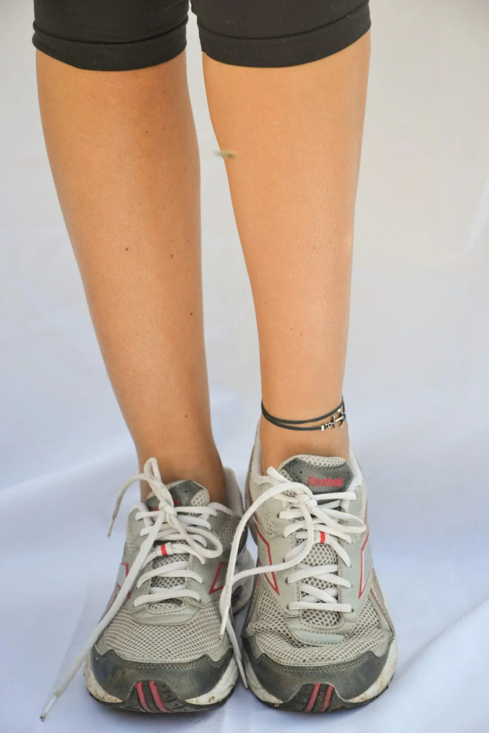 Silver anchor wrapped anklet with a blue cord, gift for her