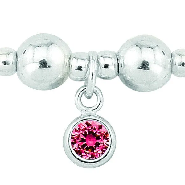 Silver and Ruby CZ July birthstone bracelet