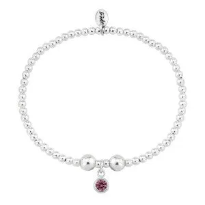 Silver and Ruby CZ July birthstone bracelet