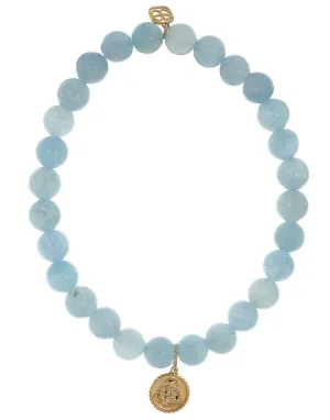 Sitting Buddha Aquamarine Bracelet