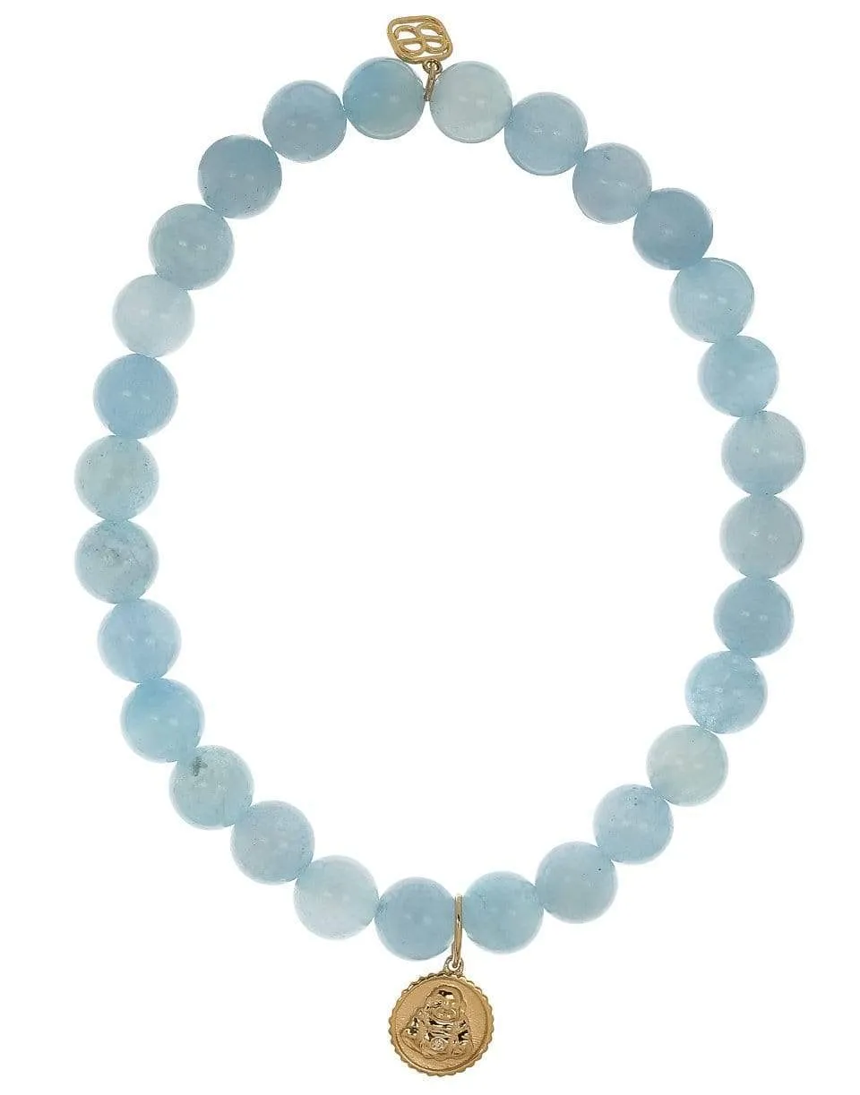 Sitting Buddha Aquamarine Bracelet