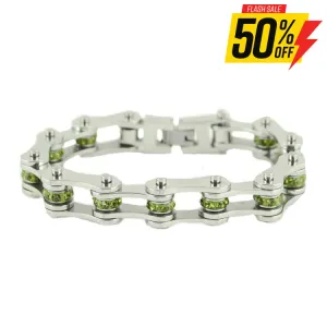 SK2224 August 1/2" Wide Peridot Color Crystal Centers