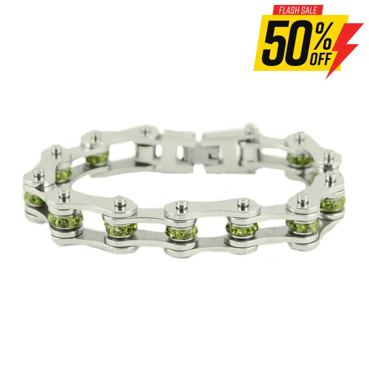 SK2224 August 1/2" Wide Peridot Color Crystal Centers