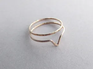 Skinny Gold Chevron Knuckle Ring Set, Chevron Rings, above knuckle rings, Knuckle Rings, Toe Ring, Ring, Rose/Yellow Goldfilled Knuckle Ring