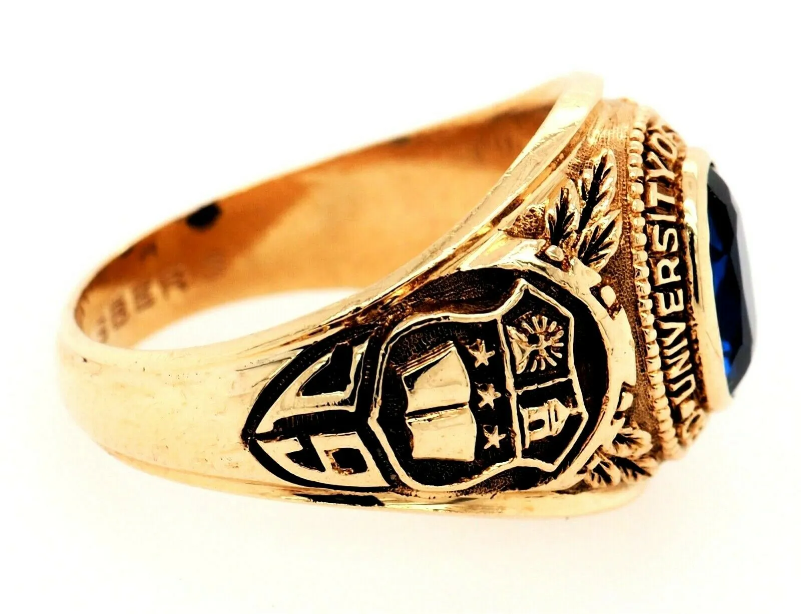 Spinel 9ct Yellow Gold Class Ring - Embossed San Carlos Cebu City University