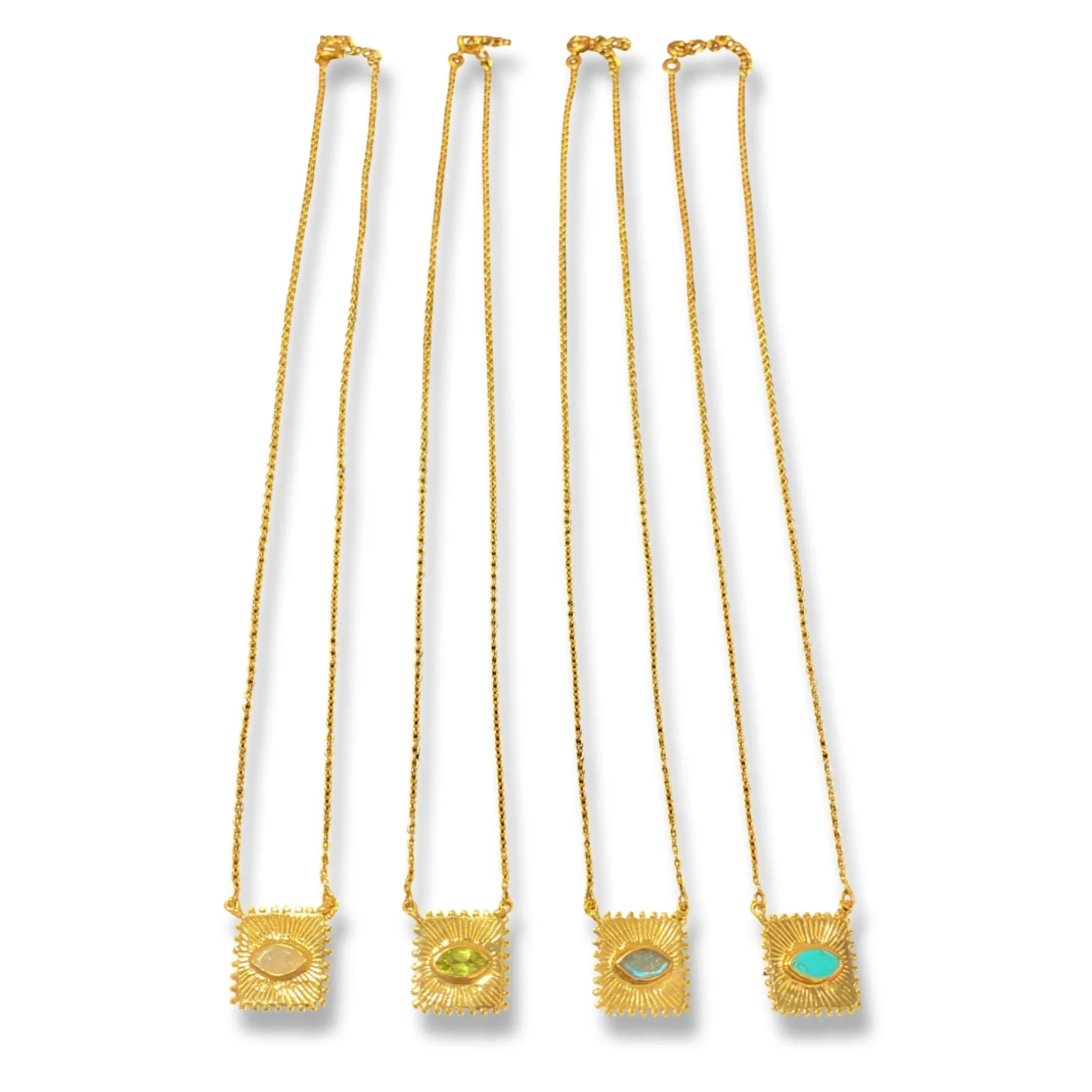 Square Gem Eye Necklace
