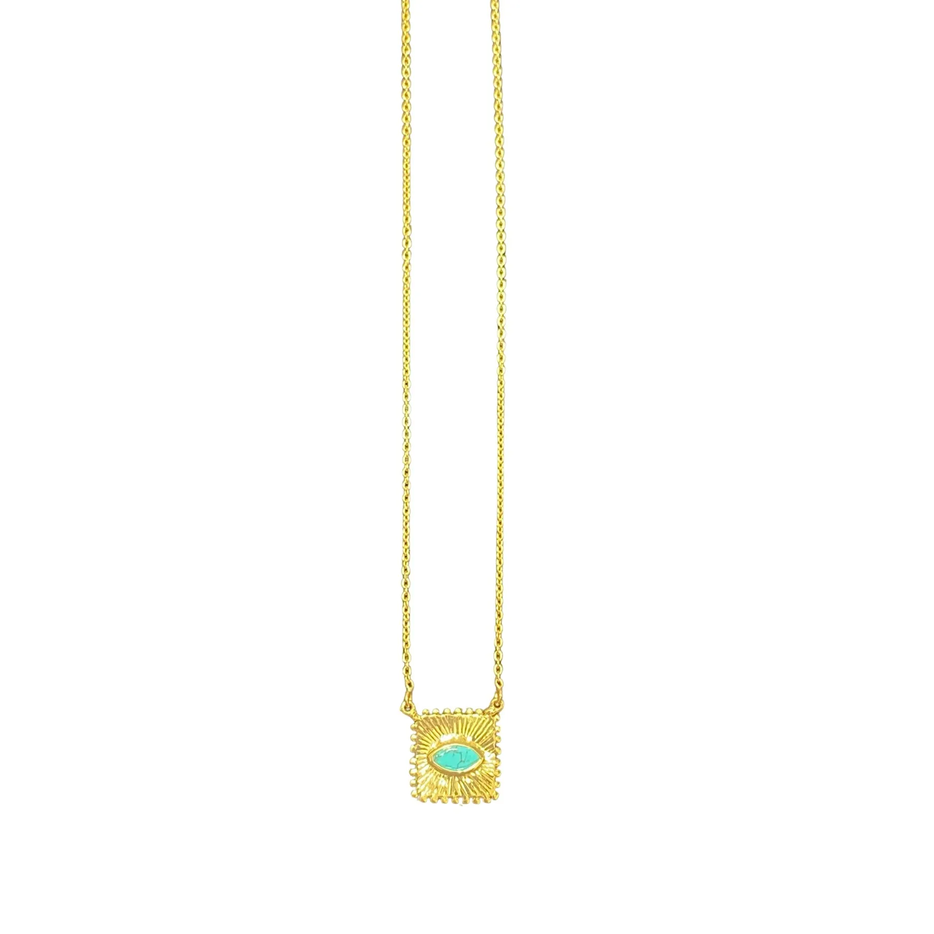 Square Gem Eye Necklace