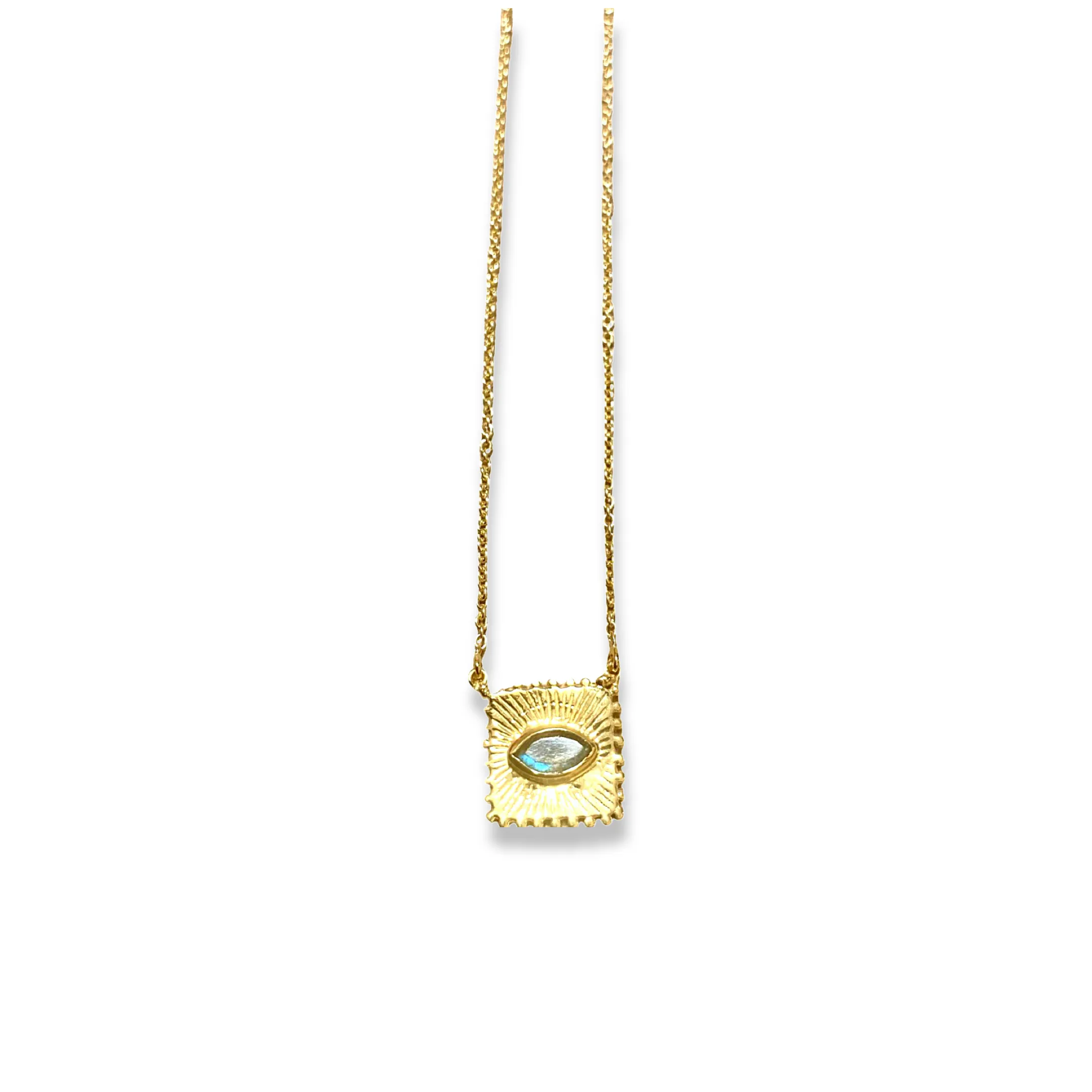 Square Gem Eye Necklace