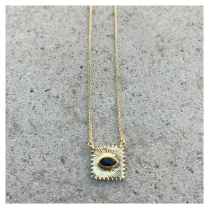 Square Gem Eye Necklace
