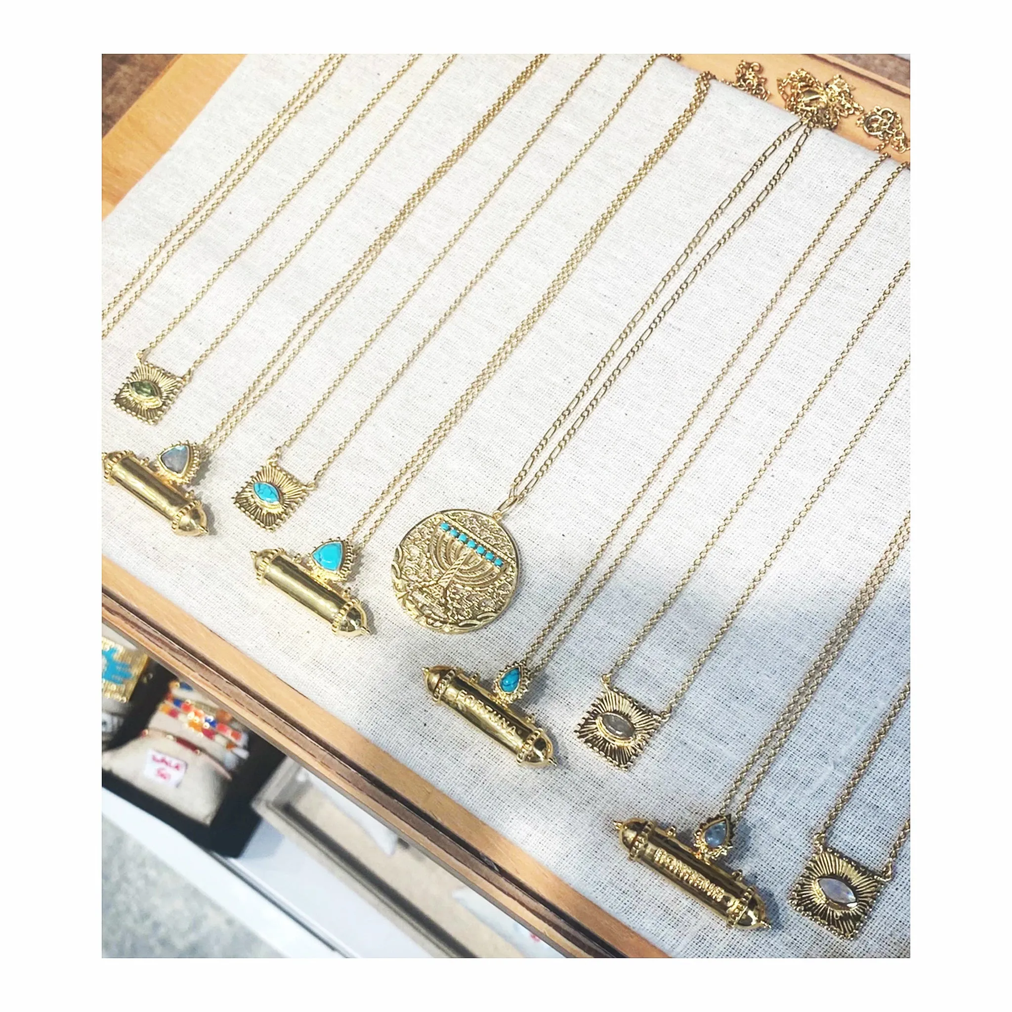 Square Gem Eye Necklace