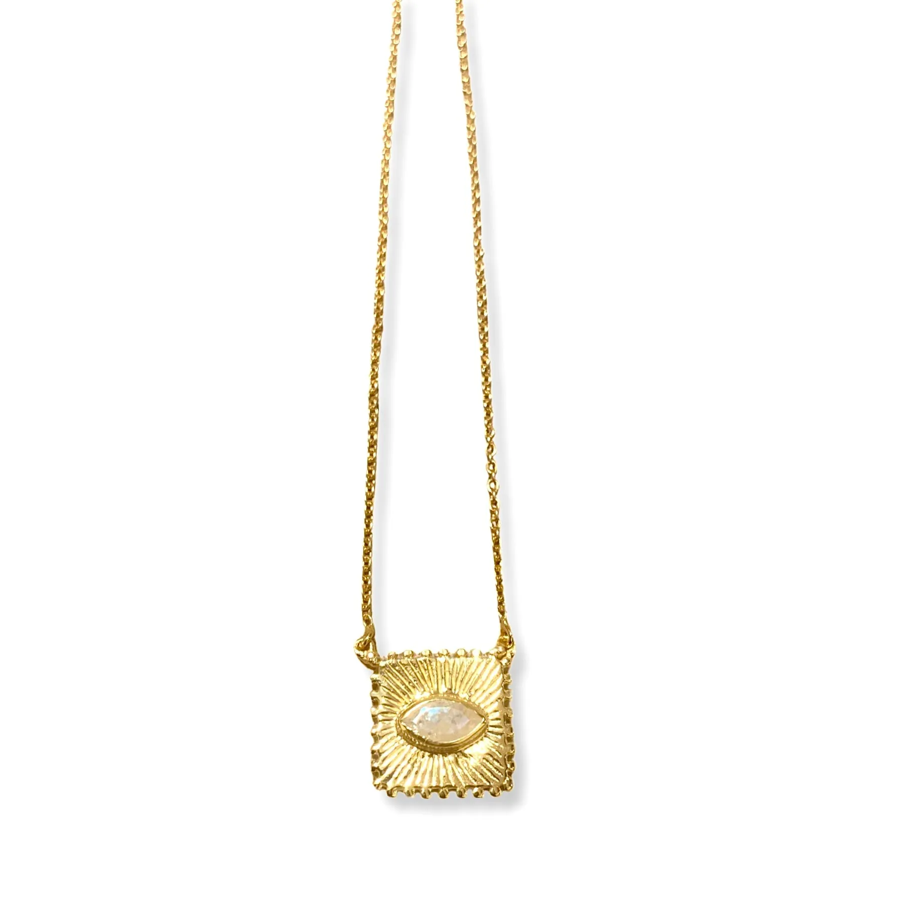 Square Gem Eye Necklace