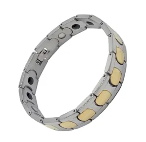 Stainless Steel Germanium Magnetic Bracelet With Gold