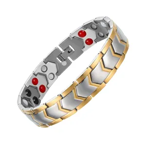 Stainless Steel Gold And Silver Elements Magnetic Bracelets