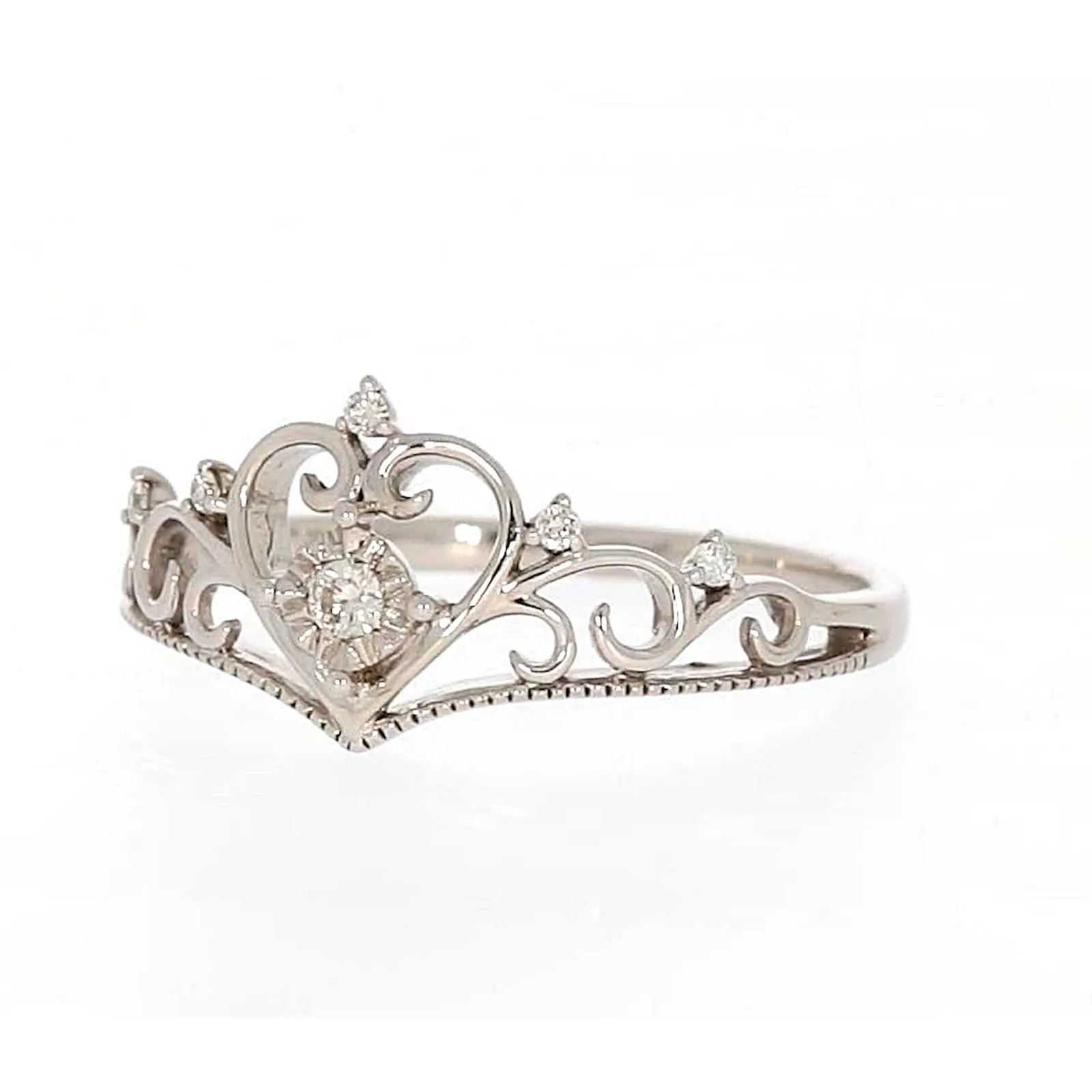 Sterling Silver 0.09 CARAT tw of Diamonds Tiara Ring