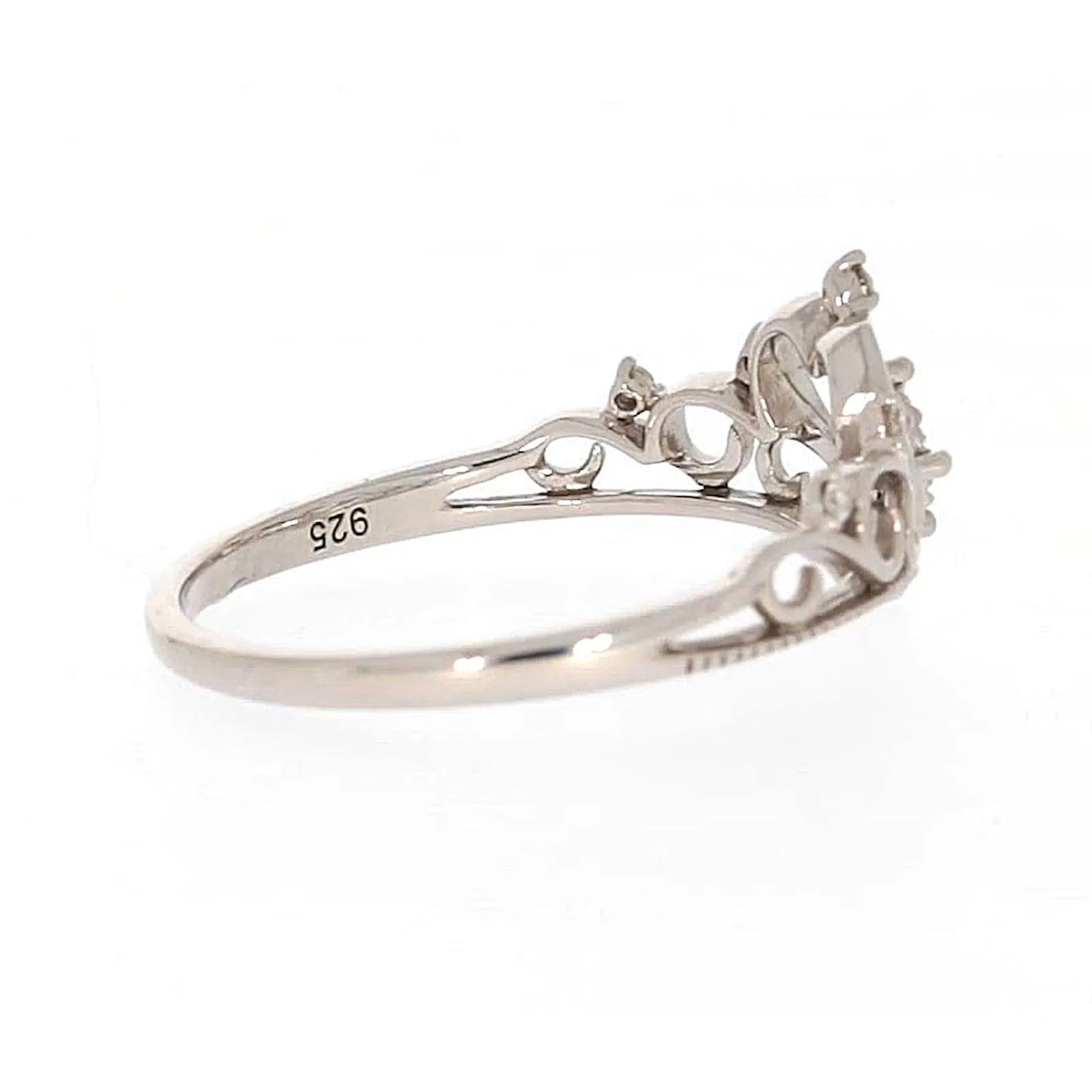 Sterling Silver 0.09 CARAT tw of Diamonds Tiara Ring