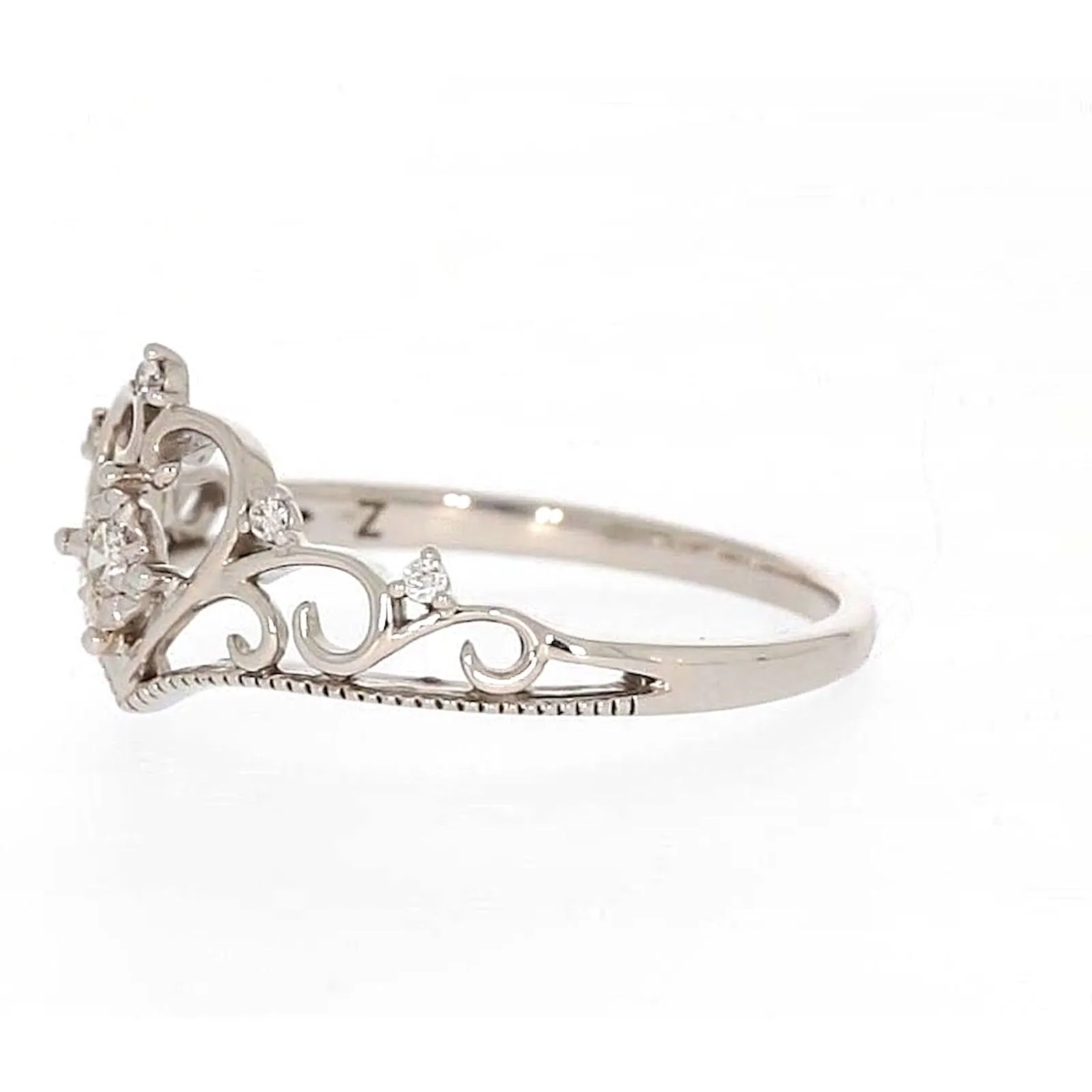 Sterling Silver 0.09 CARAT tw of Diamonds Tiara Ring