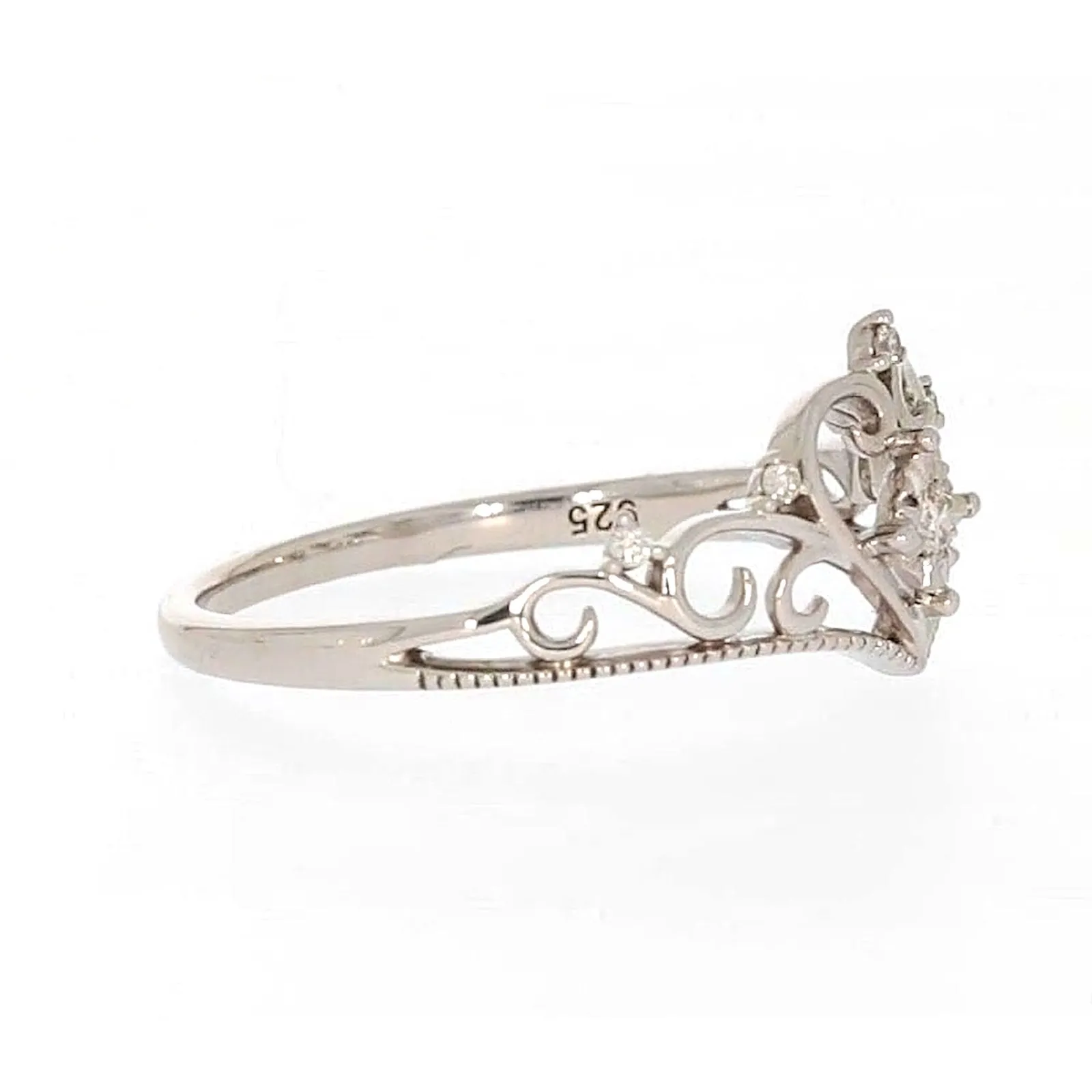 Sterling Silver 0.09 CARAT tw of Diamonds Tiara Ring