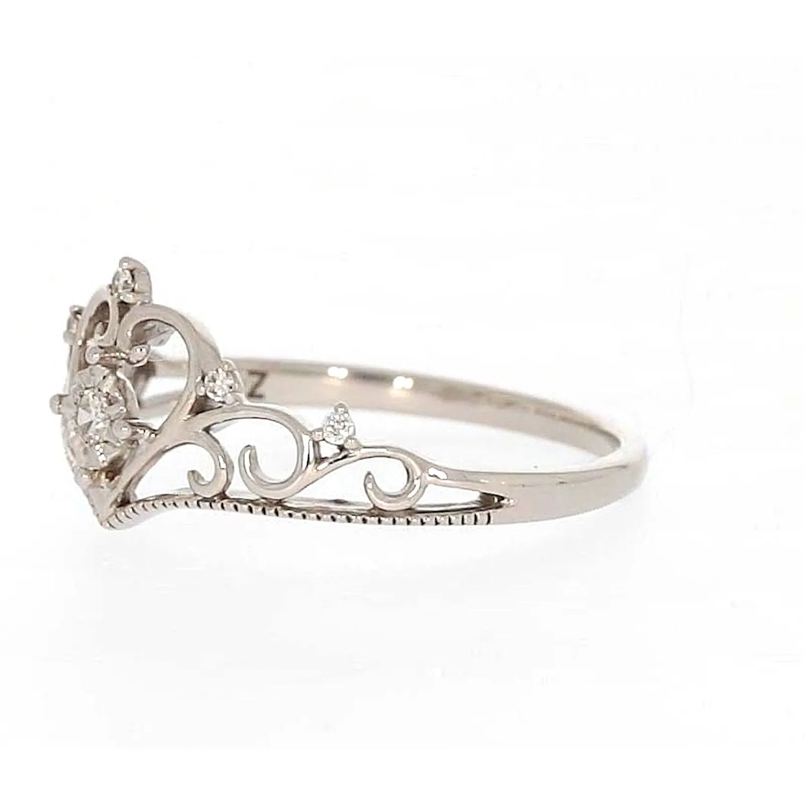 Sterling Silver 0.09 CARAT tw of Diamonds Tiara Ring