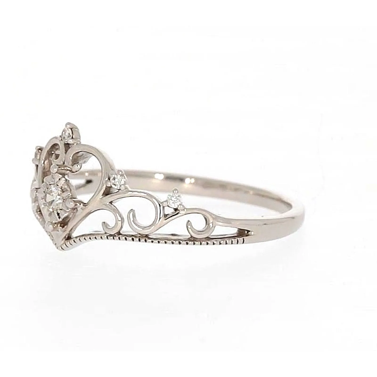 Sterling Silver 0.09 CARAT tw of Diamonds Tiara Ring