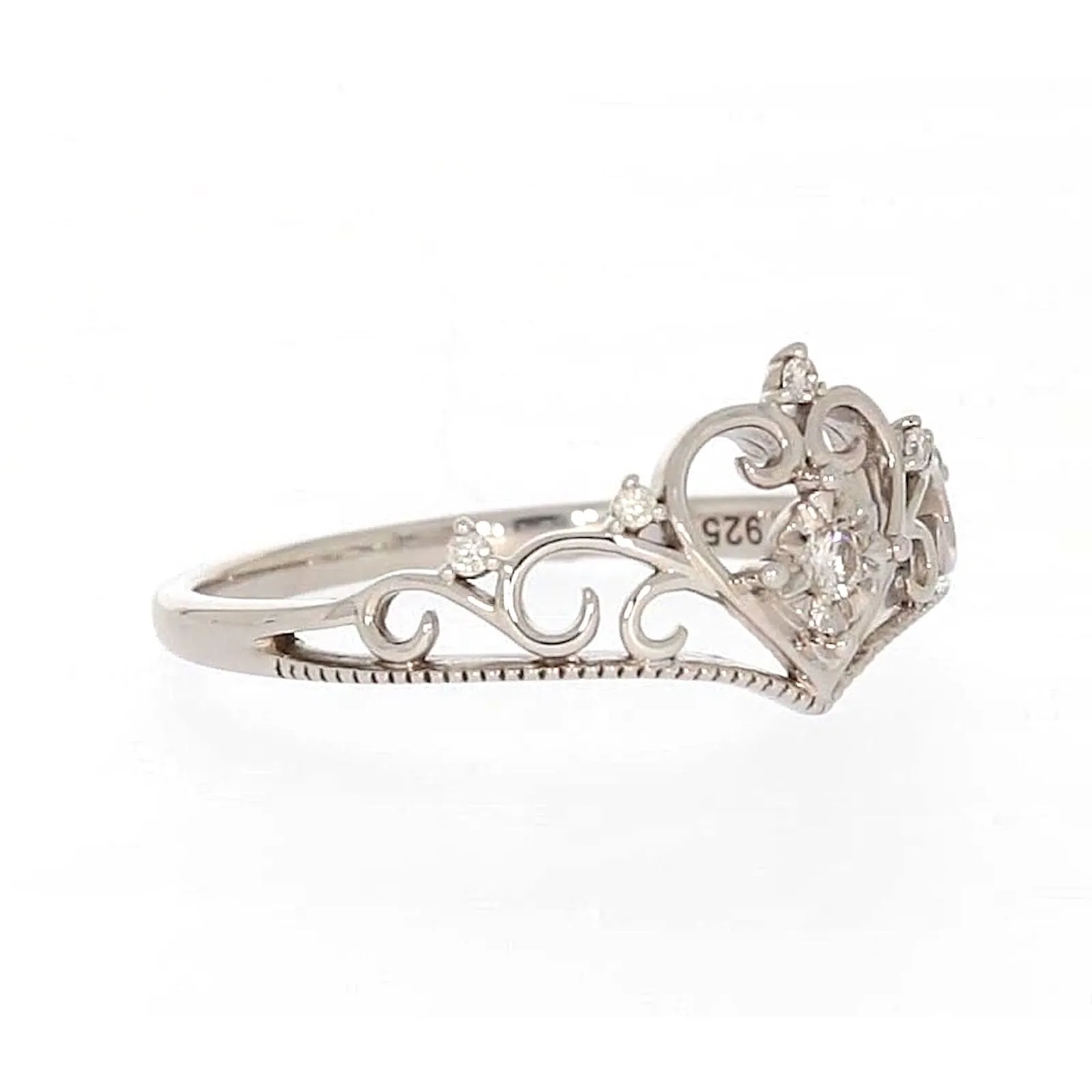 Sterling Silver 0.09 CARAT tw of Diamonds Tiara Ring