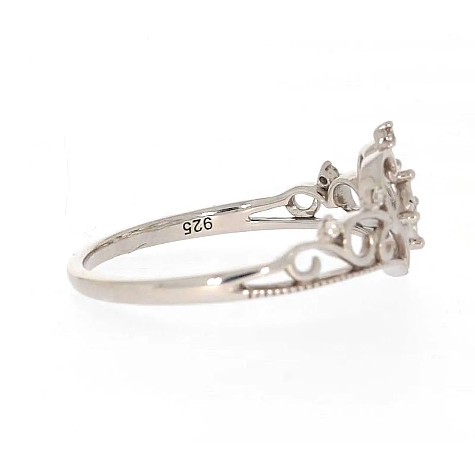 Sterling Silver 0.09 CARAT tw of Diamonds Tiara Ring