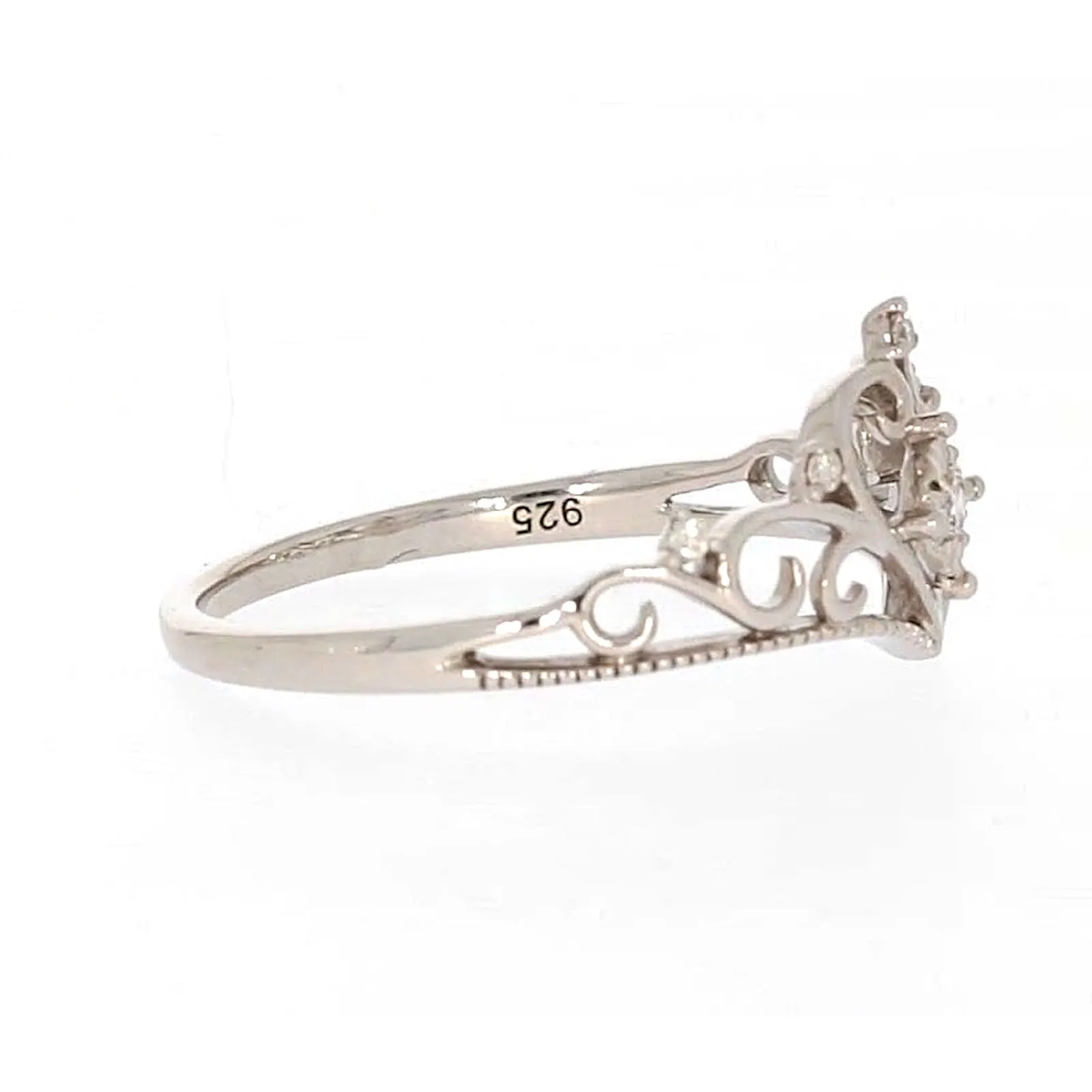 Sterling Silver 0.09 CARAT tw of Diamonds Tiara Ring