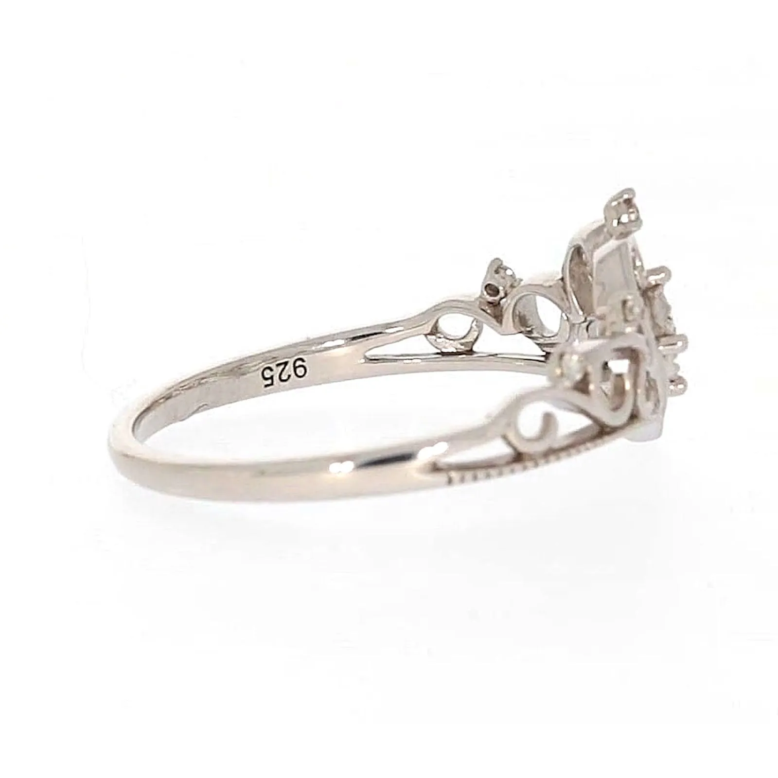 Sterling Silver 0.09 CARAT tw of Diamonds Tiara Ring