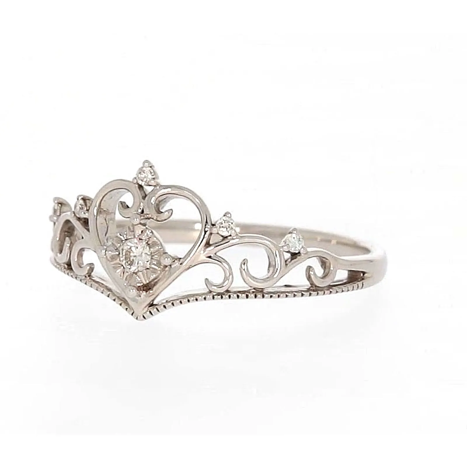 Sterling Silver 0.09 CARAT tw of Diamonds Tiara Ring