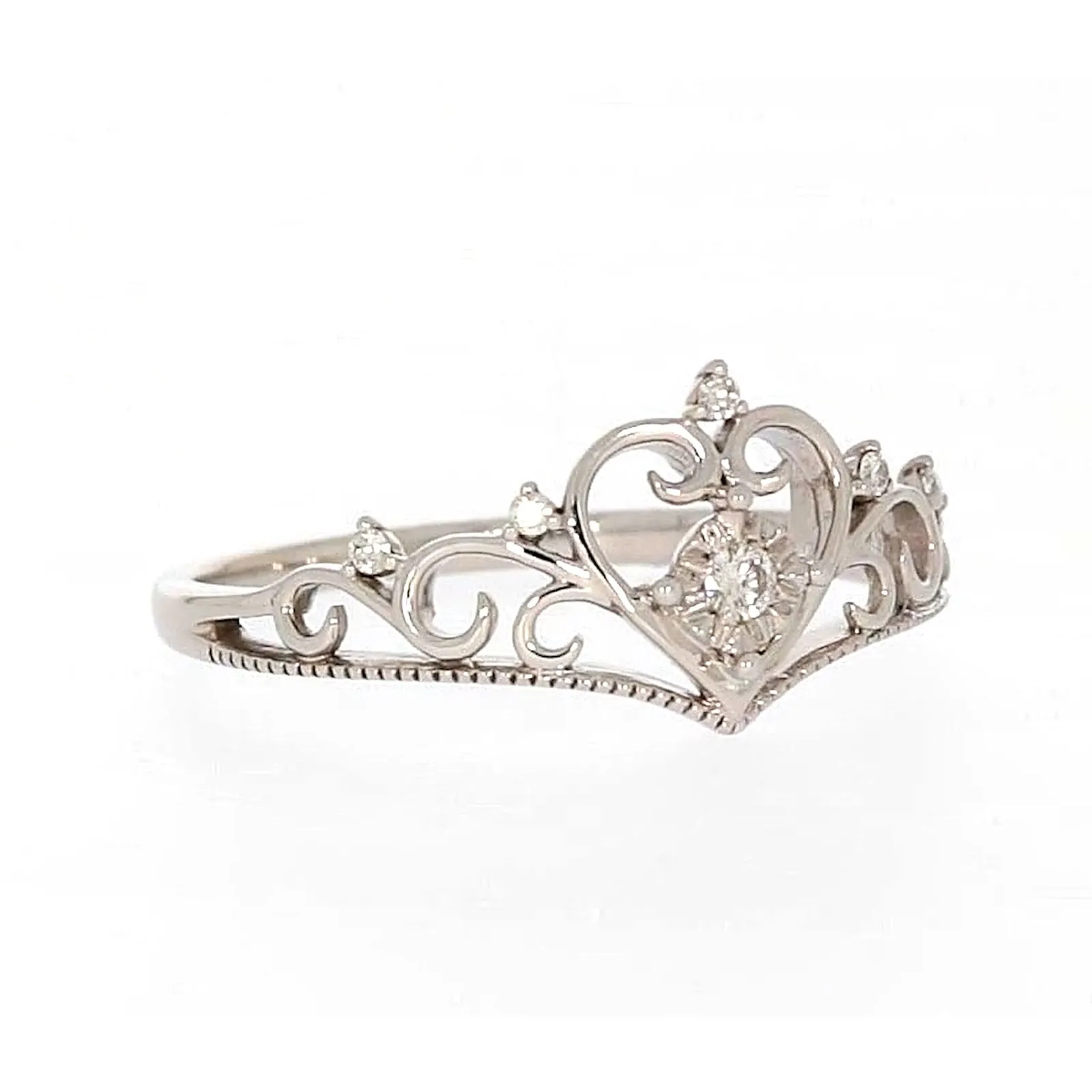 Sterling Silver 0.09 CARAT tw of Diamonds Tiara Ring