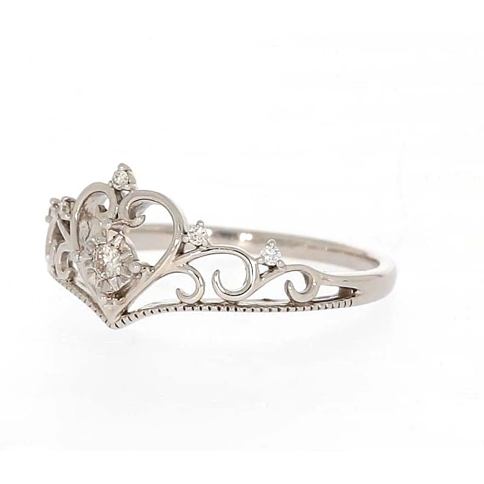 Sterling Silver 0.09 CARAT tw of Diamonds Tiara Ring