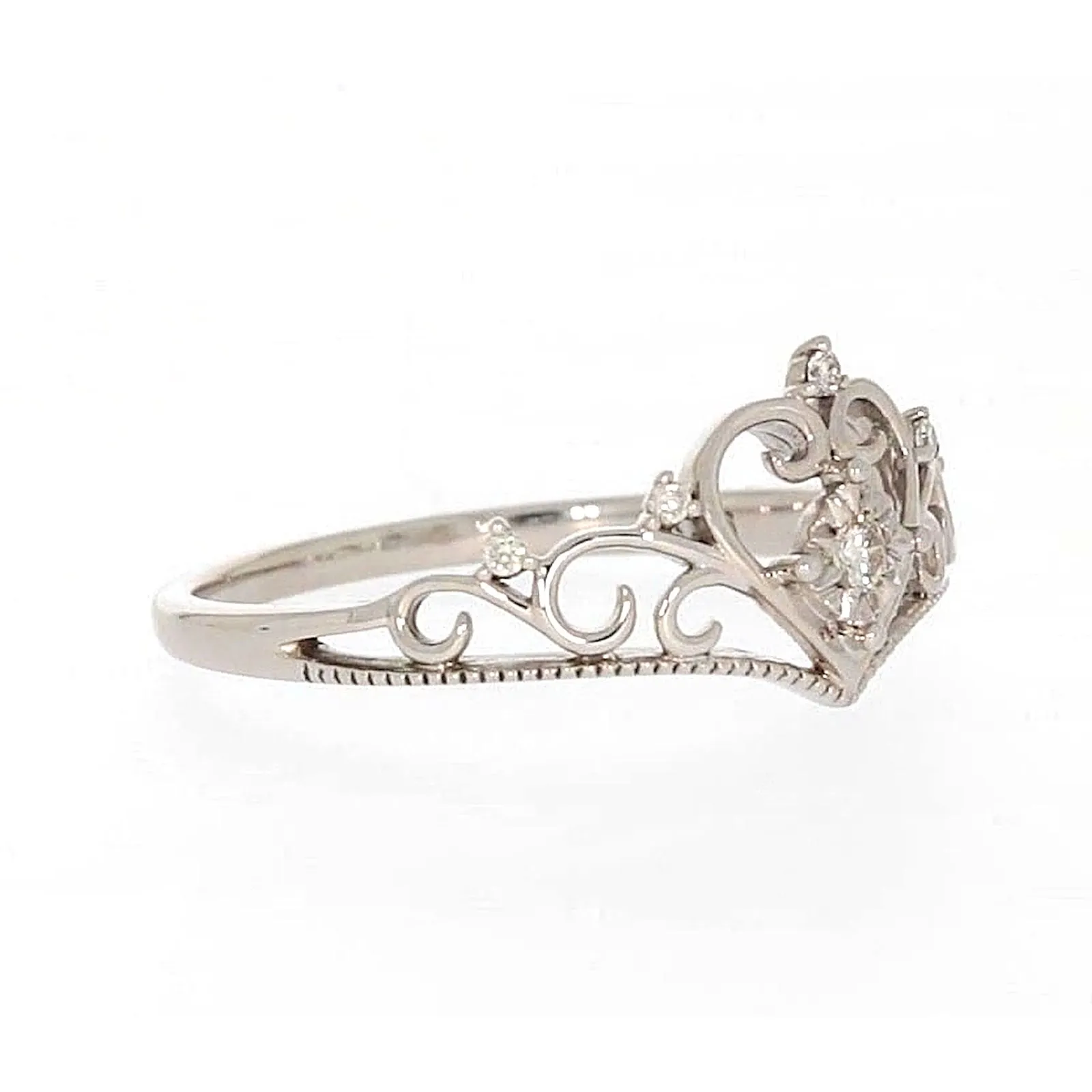 Sterling Silver 0.09 CARAT tw of Diamonds Tiara Ring