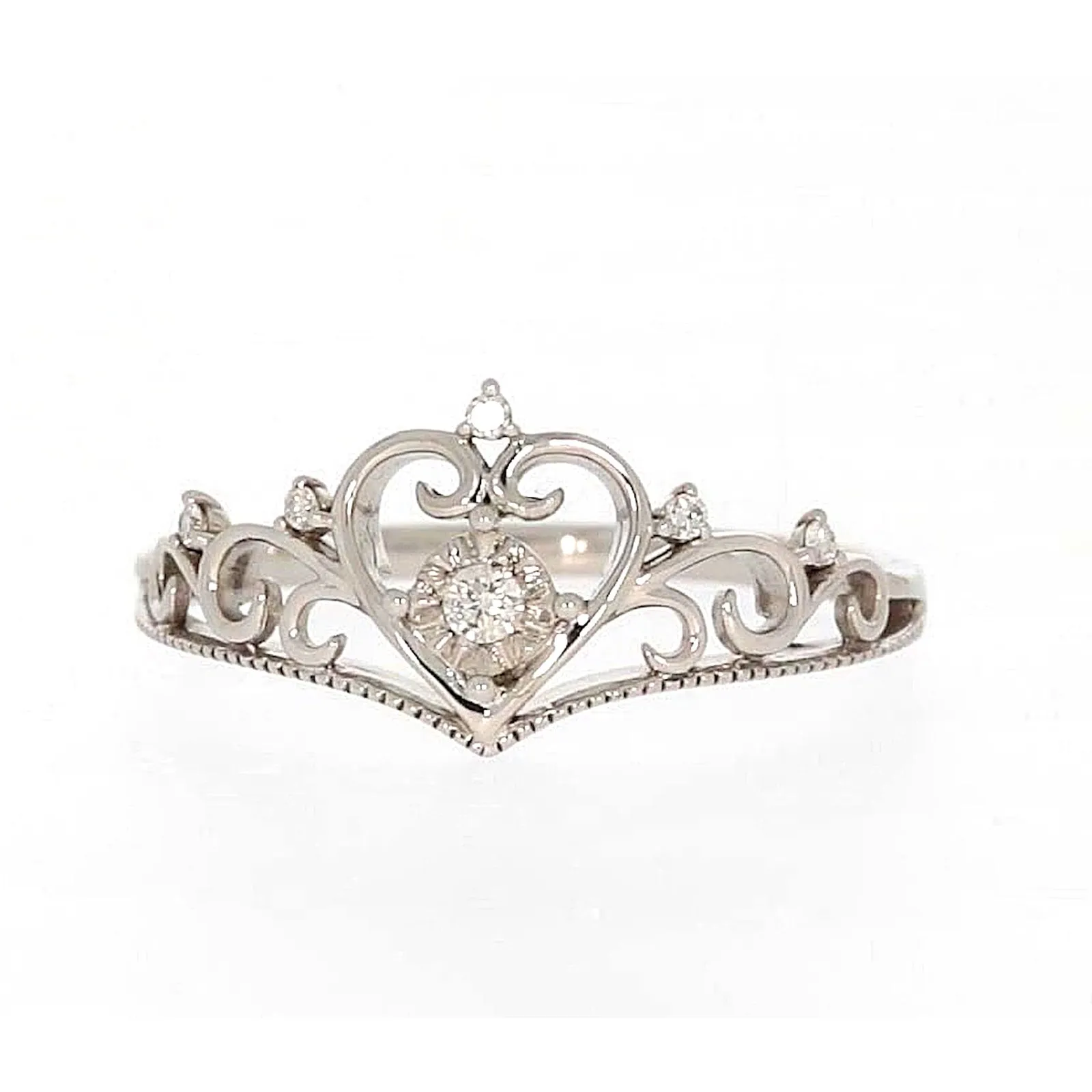 Sterling Silver 0.09 CARAT tw of Diamonds Tiara Ring