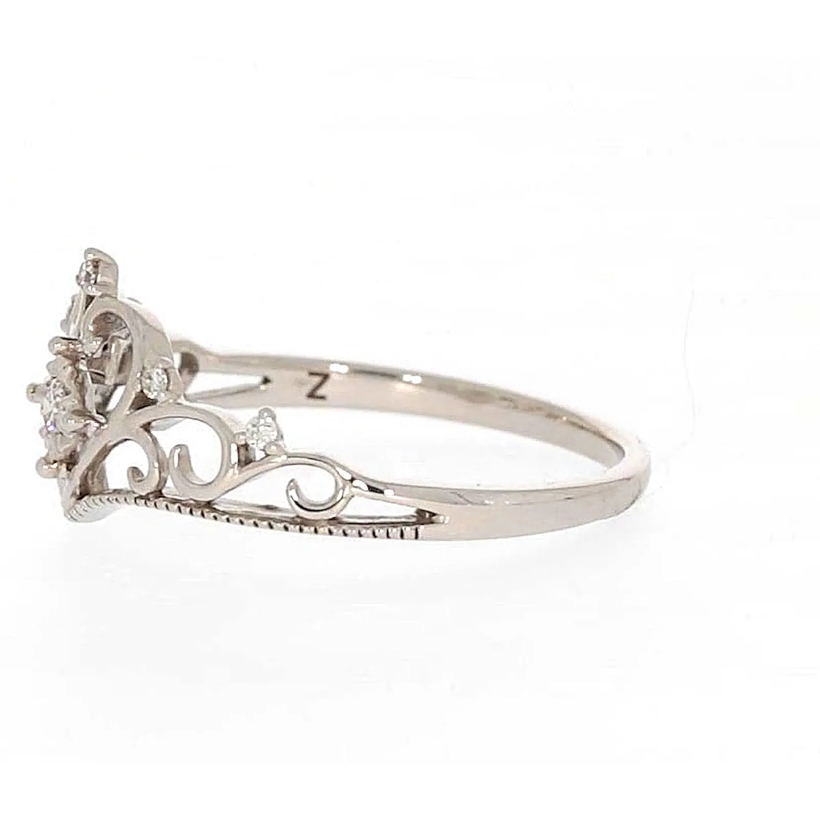 Sterling Silver 0.09 CARAT tw of Diamonds Tiara Ring
