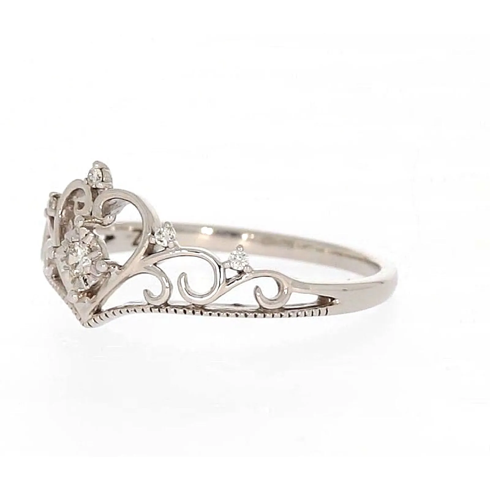 Sterling Silver 0.09 CARAT tw of Diamonds Tiara Ring