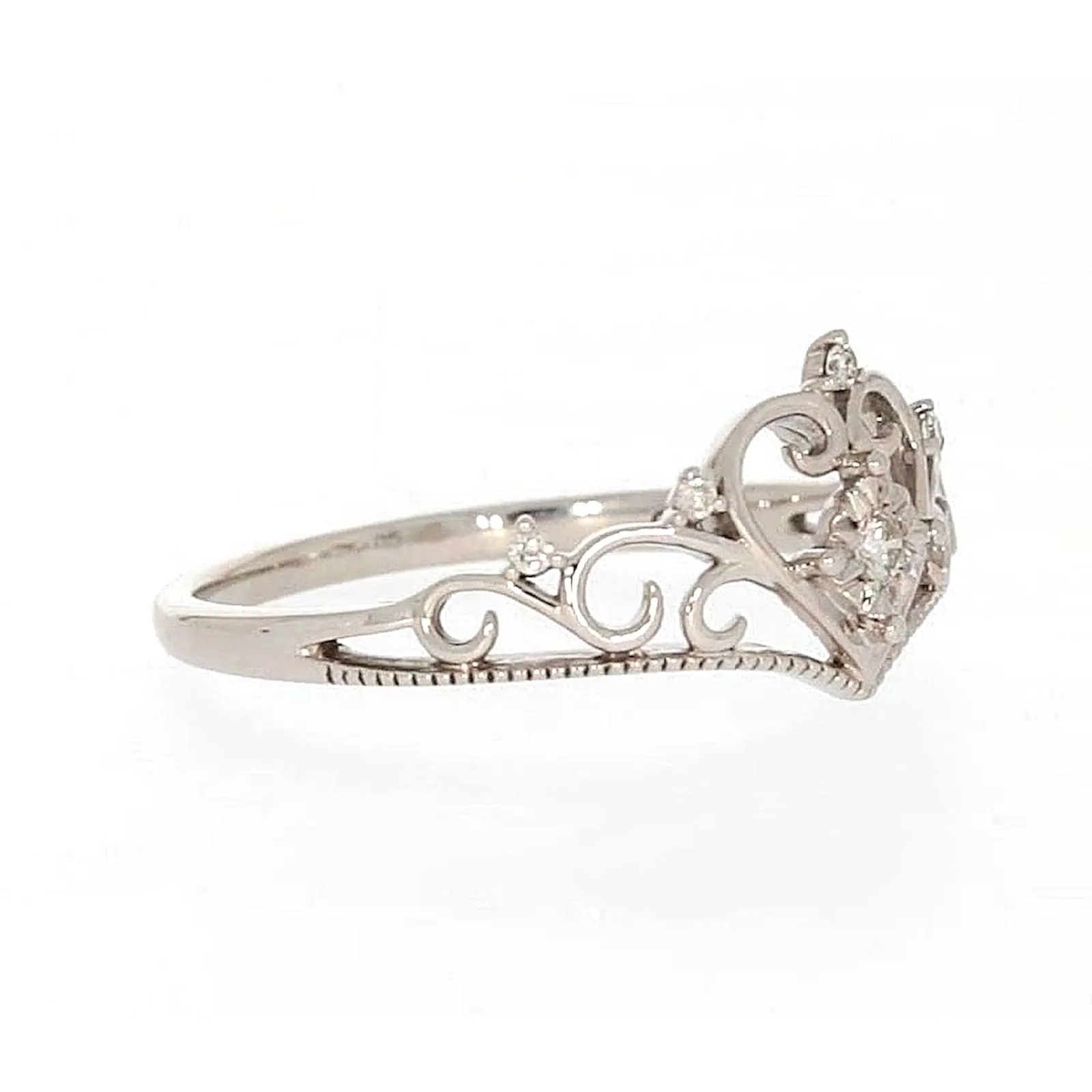 Sterling Silver 0.09 CARAT tw of Diamonds Tiara Ring