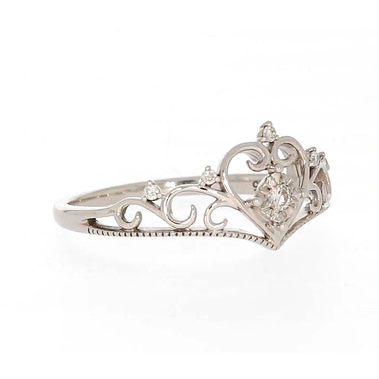 Sterling Silver 0.09 CARAT tw of Diamonds Tiara Ring
