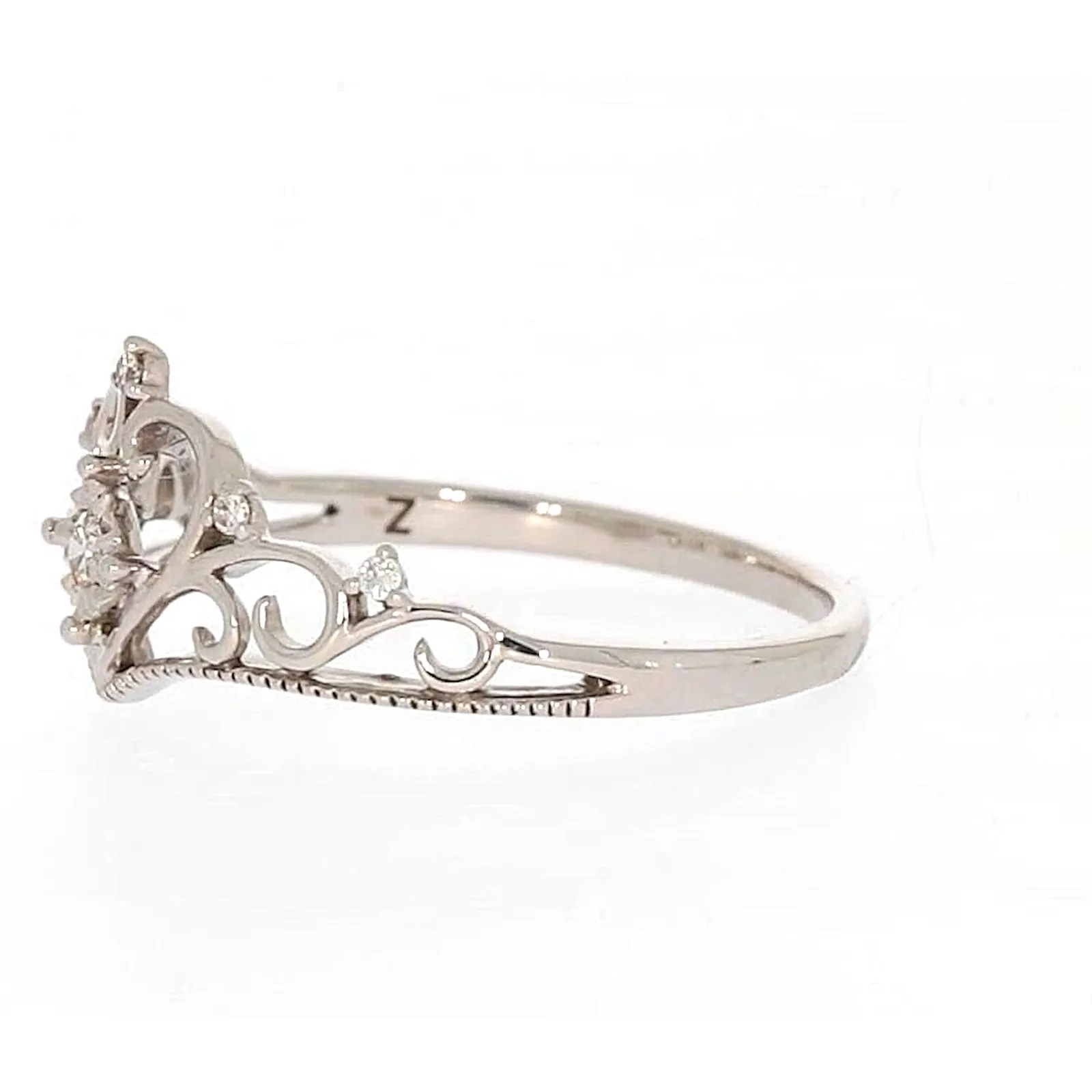 Sterling Silver 0.09 CARAT tw of Diamonds Tiara Ring