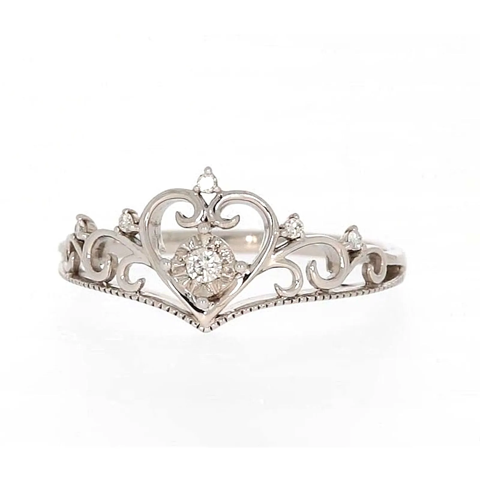 Sterling Silver 0.09 CARAT tw of Diamonds Tiara Ring