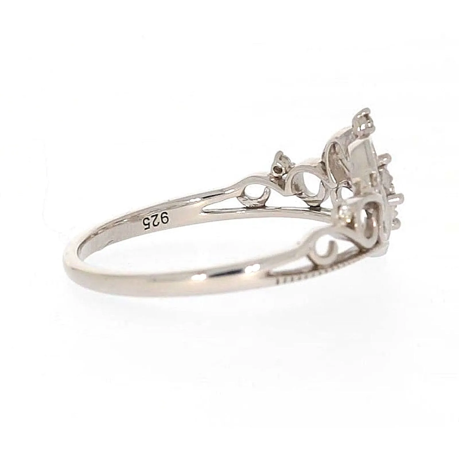 Sterling Silver 0.09 CARAT tw of Diamonds Tiara Ring