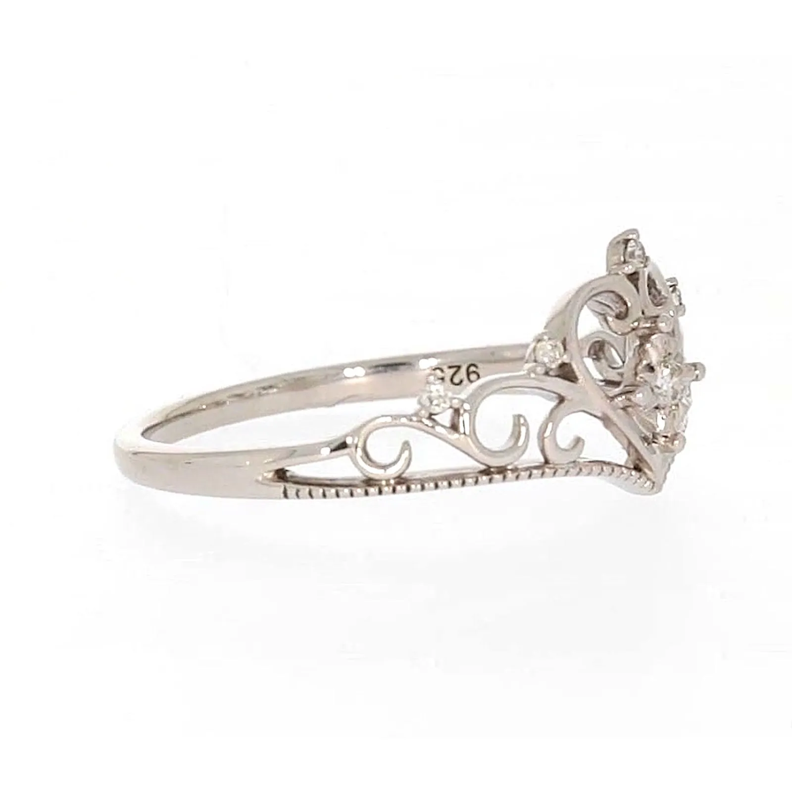 Sterling Silver 0.09 CARAT tw of Diamonds Tiara Ring
