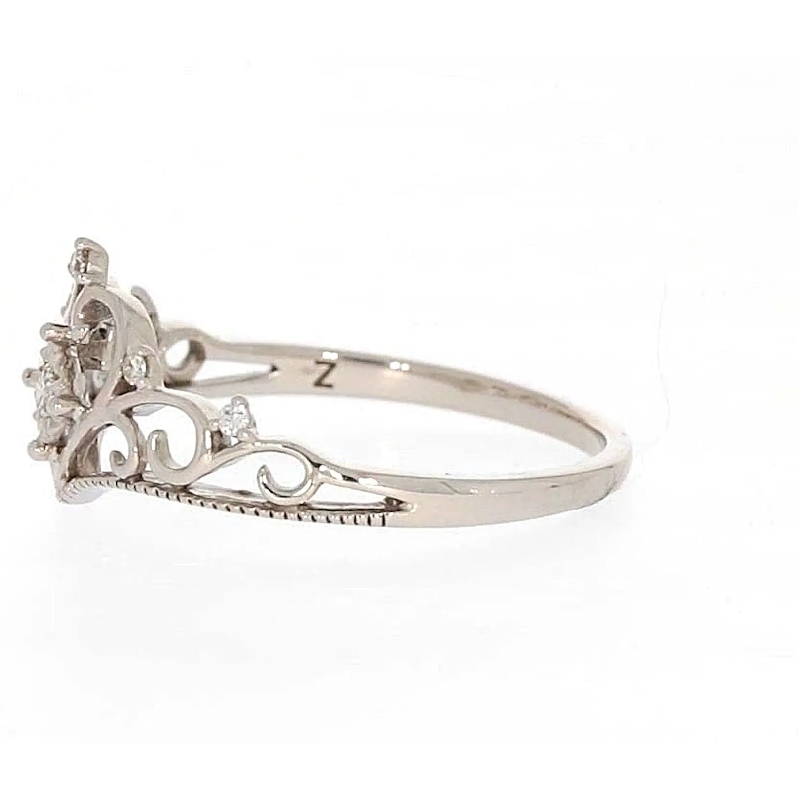 Sterling Silver 0.09 CARAT tw of Diamonds Tiara Ring