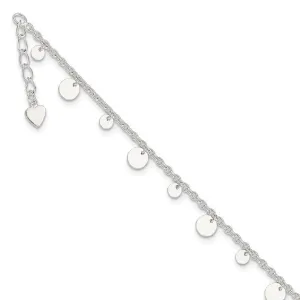 Sterling Silver Dangling Circle Anklet