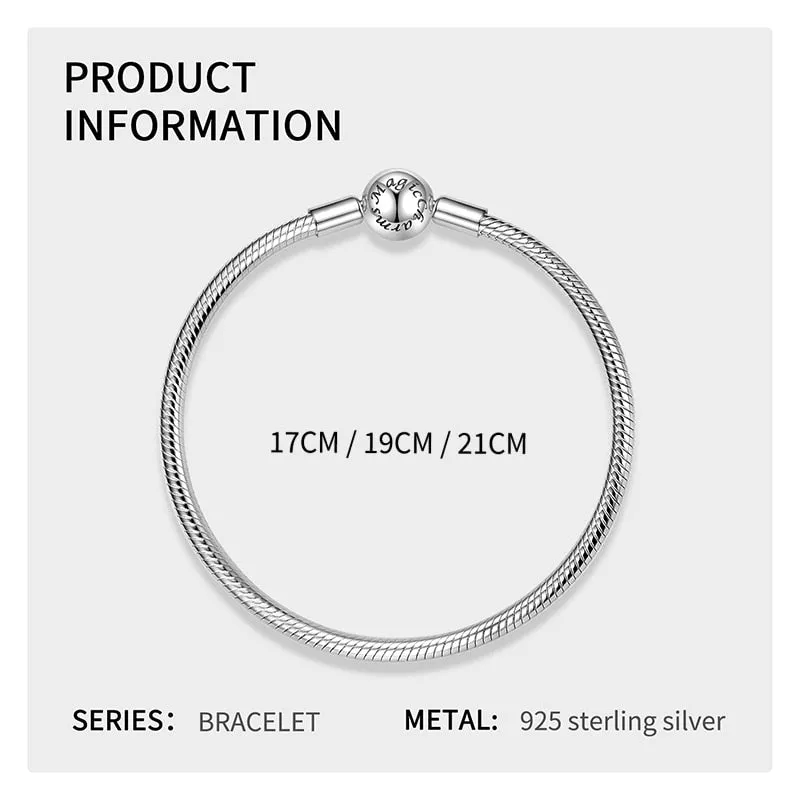 Sterling Silver Snake Chain Bracelet with Aquamarine Clasp