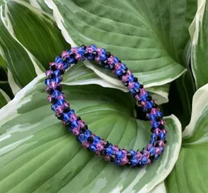 Swarovski crystal crocheted bracelet
