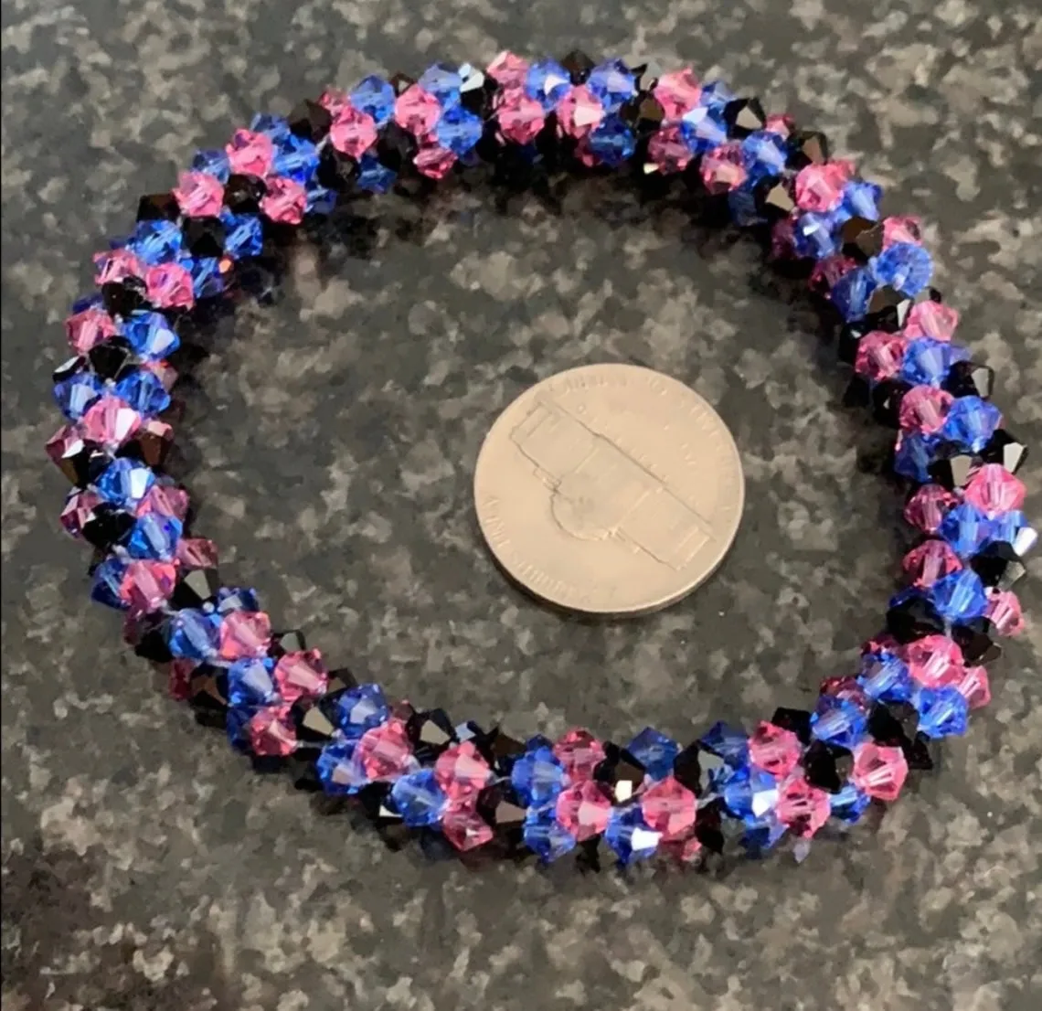 Swarovski crystal crocheted bracelet