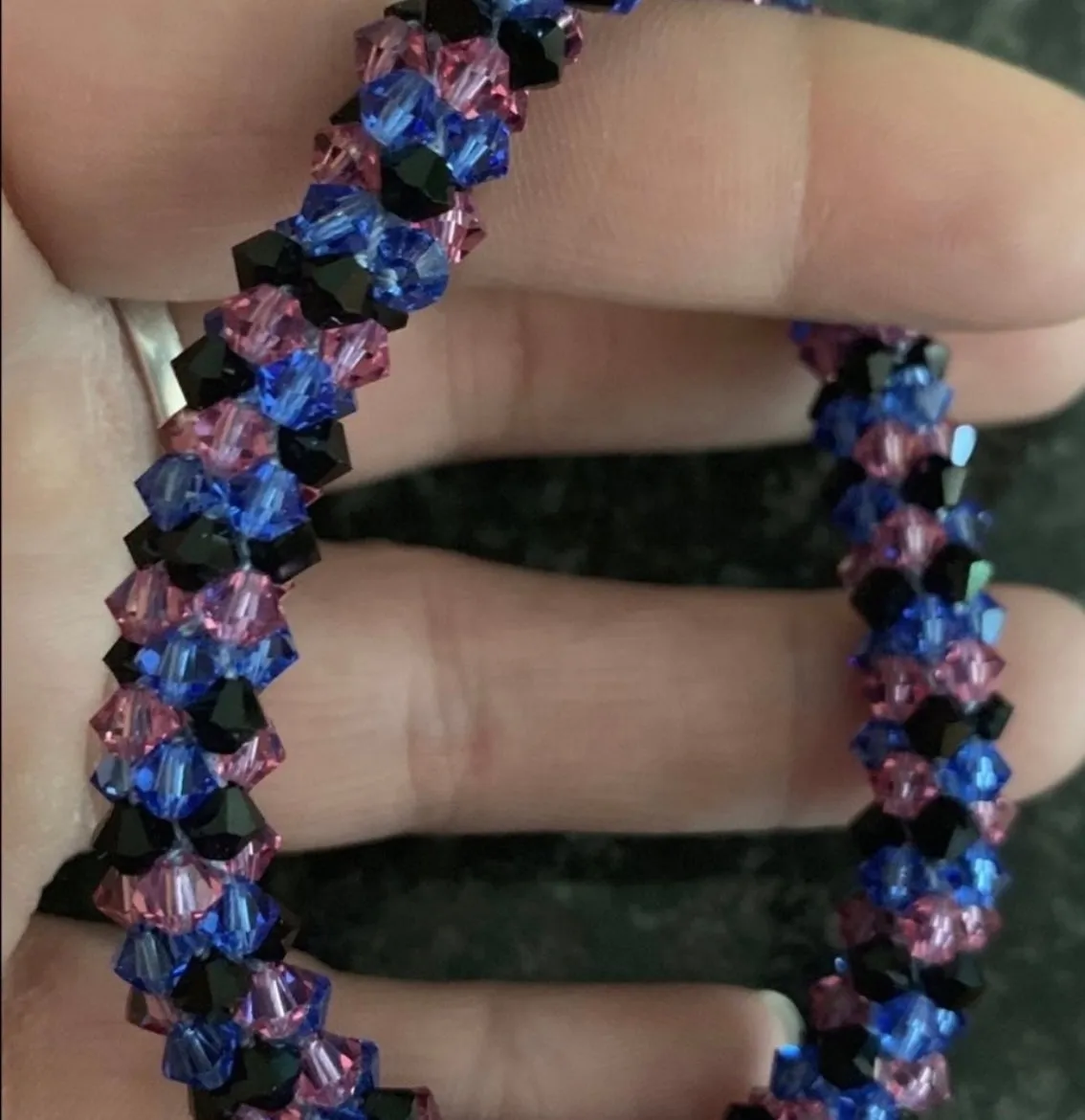 Swarovski crystal crocheted bracelet