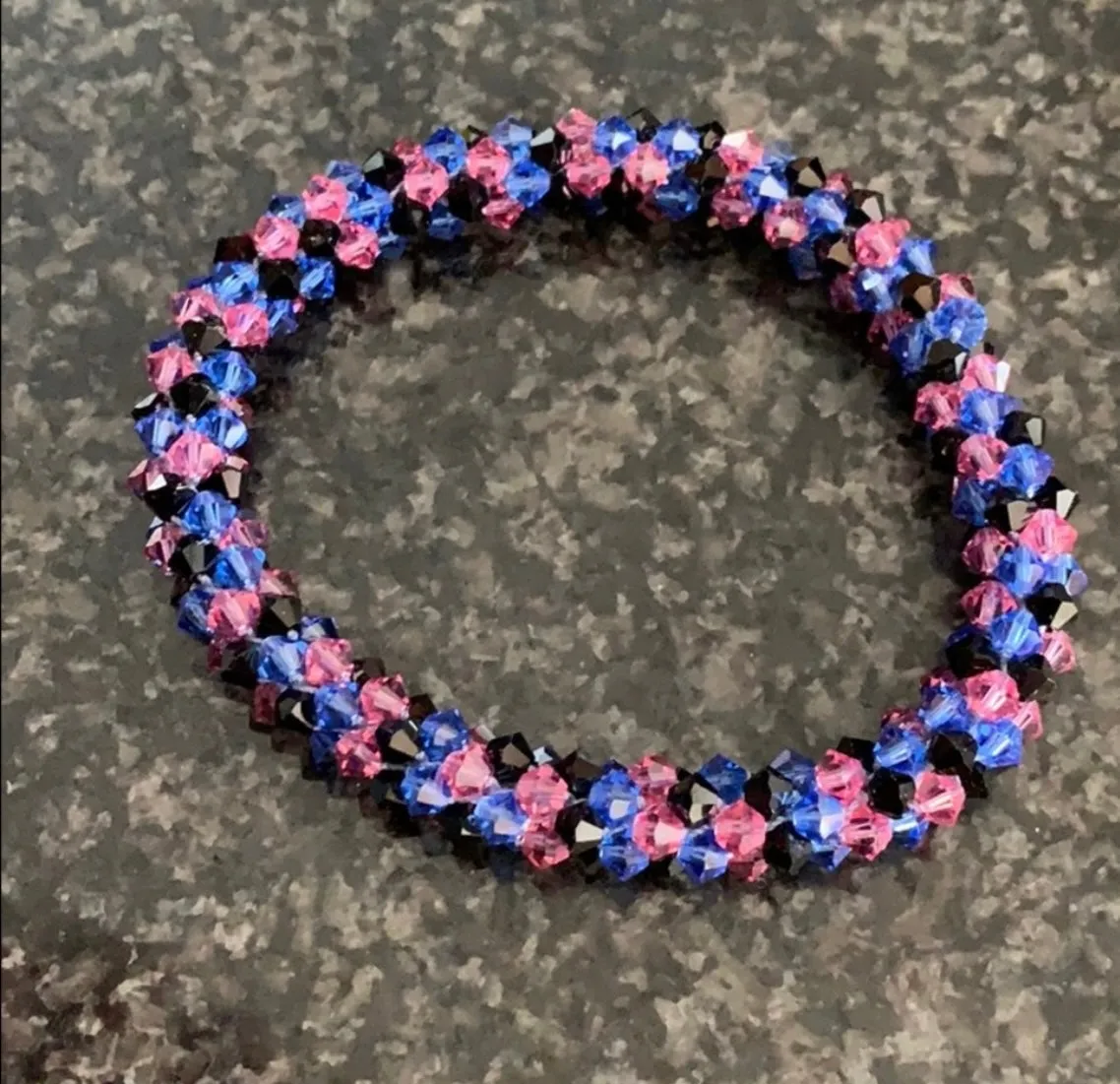 Swarovski crystal crocheted bracelet