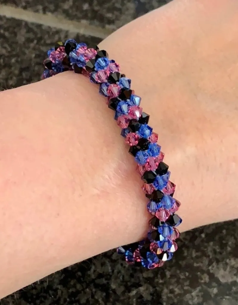 Swarovski crystal crocheted bracelet